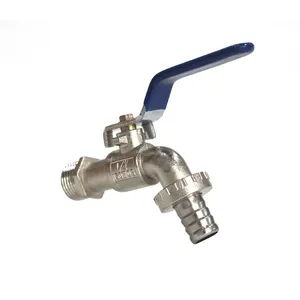 1/2 Inch Quick Open Zinc Ball Bib Cock Valve Hose Tap With Nozzle For Water Outlet