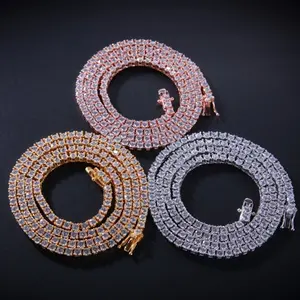 Ожерелье из настоящего серебра 925 пробы, 3 мм, ювелирные изделия, хип-хоп, поворотная веревочная цепочка, цепь для тенниса, ожерелье для мужчин и женщин с золотым покрытием