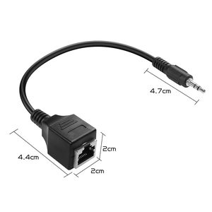 Kit Extensor de <span class=keywords><strong>Audio</strong></span> Estéreo de Fácil Instalación, Adaptador de Conector de 3 mm a Toma <span class=keywords><strong>RJ45</strong></span> a Través de Cable Ethernet Cat5/6 para Altavoces - Product Image 2