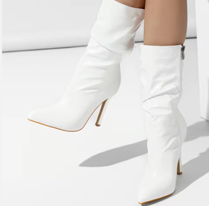 Bottes courtes à talon haut pour <span class=keywords><strong>femme</strong></span>, style européen et américain, à bout ouvert, avec fermeture éclair latérale, effet <span class=keywords><strong>pieds</strong></span> nus, taille 42, pour l'automne 2024 - En stock - Product Image 2