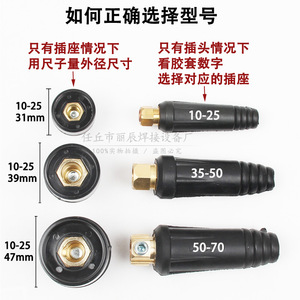 Conector Rápido para Cable de Soldadura DKJ10 25 35 50 50 70, Estilo Europeo, Macho y Hembra, Material de Latón - Product Image 3