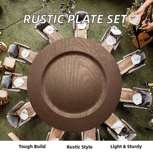 Plato de Presentación para Bodas MIDAS, Estilo Rústico Moderno, Textura de Madera, Ecológico, Personalizable, de Plástico PP, en Stock, Venta al Por Mayor - Product Image 3