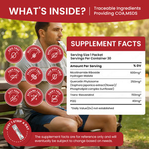 مكمل غذائي لتعزيز NAD+ من لايفوورث، 1000 ملغ ريسفيراترول، يدعم الشيخوخة الصحية والصحة الأيضية والطاقة، بنكهة الفراولة للبالغين - Product Image 5