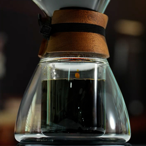 ชุดกาแฟดริปแบบแก้วโบโรซิลิเกตสองชั้น ทนความร้อน พร้อมปลอกไม้ - Product Image 6