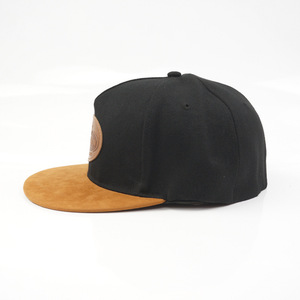 OEM 5-Panel High Quality 100% Cotton Fabric Baseball Cap With Leather Logo Unisex Two Colors Hat - Product Image 2