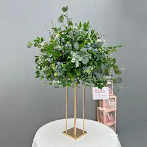 Beda disesuaikan hijau dan putih bunga buatan bola pengaturan pesta acara dekorasi Hydrangea bola bunga pengaturan
