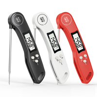 Thermomètre alimentaire numérique BQ à lecture rapide et précise, en plastique et acier inoxydable, magnétique, multicolore, pour viande et four, avec écran LCD instantané