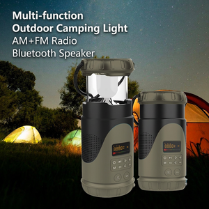 Radio météo portable avec bande NOAA, AM, FM, haut-parleur Bluetooth, lampe d'urgence à manivelle solaire pour le camping en plein air - Product Image 3