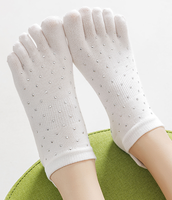 Chaussettes de yoga 2026 à cinq doigts, motif diamant, antidérapantes, pour Pilates et sports