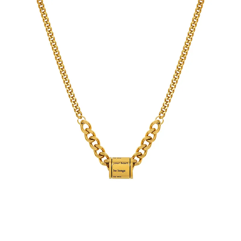 Hot Sale Hip Hop Jewelry Gold Chain PVD 18K Gold Stainless Steel Cuban Link Chain Necklace