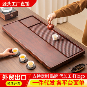 Plateaux à thé en bambou et en bois avec drainage, tables à thé de style chinois pour la maison et les célébrations, bambou multifonctionnel - Product Image 6