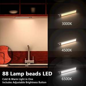 خزانة خزانة مغناطيسية بإضاءة ليد رقيقة للغاية قابلة لإعادة الشحن ، خزانة ملابس قابلة للإضاءة 3 ألوان - Product Image 2