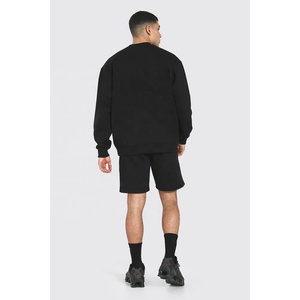 Survêtement d'été court col rond, de couleur grise pour hommes, vente en gros, t-shirts pour jeunes et adultes, ensemble Twin à la mode - Product Image 4