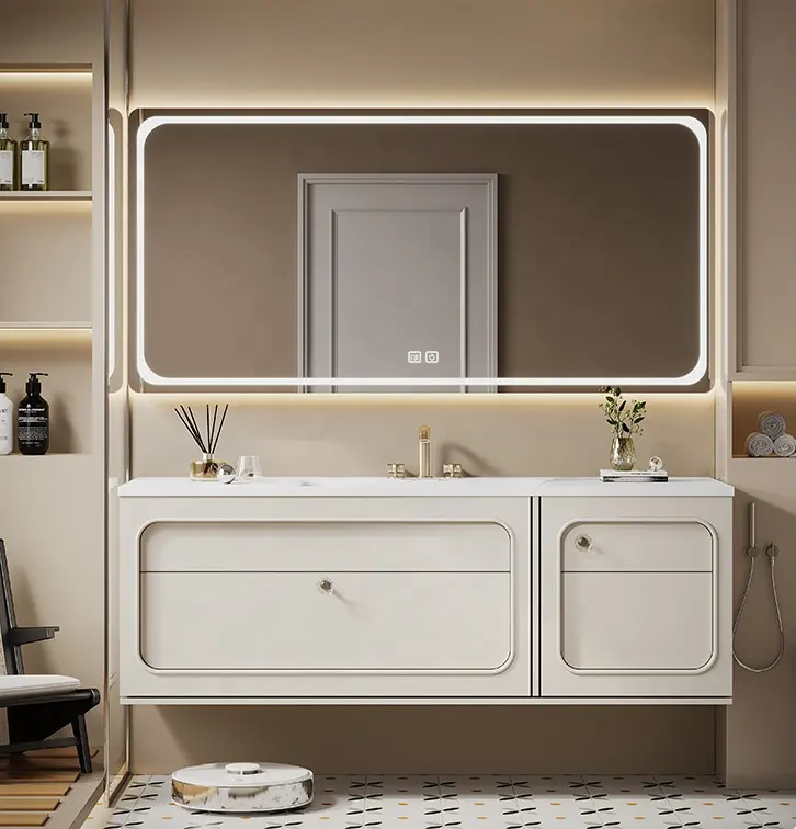 Во французском стиле, с позолоченной каменной пластиной, встроенная раковина для ванной комнаты, комбинированная Каменная Панель, умывальник, шкафы для ванной комнаты