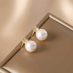 Pendientes de Perlas de Agua Dulce WENCHI, 400g, Diseño Natural Simple para Uso Diario - Product Image 2