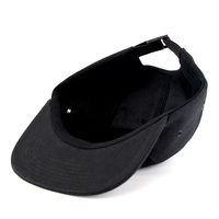 Casquette de camping et de course noire non structurée avec logo brodé, protection solaire, haute qualité, personnalisable, 5 panneaux