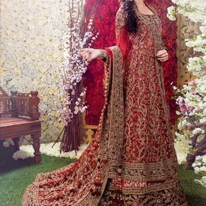 Atiya libas อินเดีย/ปากีสถาน lehenga choli กับชุดยาวสำหรับงานแต่งงานของผู้หญิง-วัสดุอะซิเตทหนักเย็บปักถักร้อย zardozi - Product Image 6