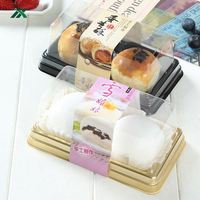 Vente en gros de barquettes en plastique PET de qualité alimentaire de la marque YuXuan, boîtes à mochi, matériaux recyclés, impression UV, logo personnalisé transparent