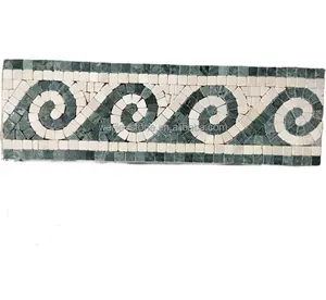 Azulejo de borde de mosaico de mármol <span class=keywords><strong>para</strong></span> piscina, decoración rectangular, <span class=keywords><strong>azulejos</strong></span> de borde de mosaico de piedra <span class=keywords><strong>para</strong></span> suelo de pared de baño - Product Image 1