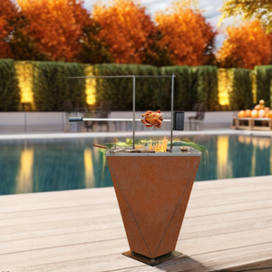 2023 nuevo estilo <span class=keywords><strong>chimenea</strong></span> de jardín de acero resistente a la intemperie patio trasero <span class=keywords><strong>barbacoa</strong></span> al aire libre parrillas de <span class=keywords><strong>barbacoa</strong></span> de Metal de acero Corten - Product Image 1