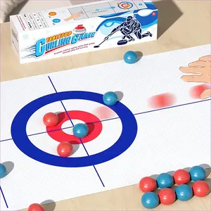 Nuevo juego de curling de mesa 2024 y juegos de mesa divertidos para la familia, discos de tejo con 8 Rodillos, regalos para niños y adultos, Viajes