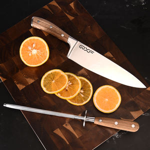 Juego de cuchillos de Chef con afilador 2021 Artículo de regalo Nueva llegada Knight Series 8 pulgadas Juego de dos piezas Cocina Corte Alimentos Cebra Madera - Product Image 1