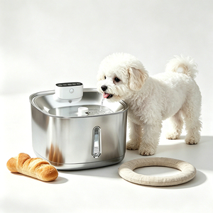 Bebedero para Mascotas de Acero Inoxidable de Marca Privada, Material sin Olor, Silencioso, para Perros y Gatos - Product Image 1