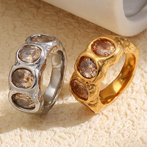 Anillo Moderno de Acero Inoxidable con Circonitas Cúbicas Creadas en Laboratorio, Engastadas en Bisel, Chapado en Plata 925, Joyería de Moda Unisex - Product Image 3