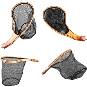 Top Right Ln015 Gỗ Hạ Cánh <span class=keywords><strong>Net</strong></span> Cong Xử Lý Khung Gỗ <span class=keywords><strong>Net</strong></span> Cho Bass Cá Hồi Câu Cá Di Động Fly Lưới Đánh Cá - Product Image 2