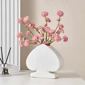 exklusives design kreative keramik vase ornamente, herzförmige dekoration für wohnzimmer eingang büro schreibtisch, nordisches geschenk