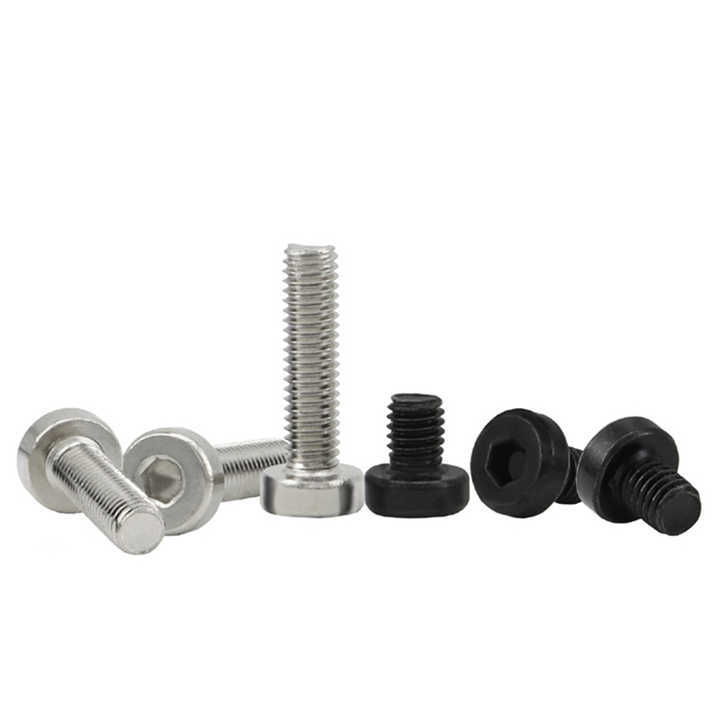 Grade 10.9 Thin Head Hexagon Socket Machine Thread Screw M3*4*12 ...