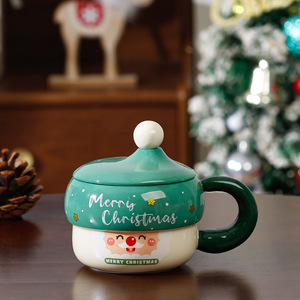 Tasse en céramique à motif de Père Noël, tasse souvenir, cadeau de Noël, tasse de fête mignonne - Product Image 1