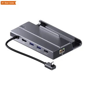 Jumon USB C Docking Station M.2 SSD Loại C đến 60Hz tương thích Gigabit Ethernet USB HUB cho sàn hơi nintend chuyển đổi