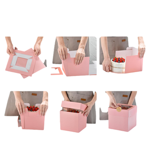 Tùy Chỉnh Cửa Sổ Bánh Hộp Đám Cưới Sinh Nhật Dùng Một Lần Bánh Container Có Nắp Đậy Cao Bánh Hộp - Product Image 4