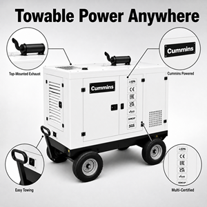 เครื่องกำเนิดไฟฟ้าดีเซลแบบเงียบ 50KW 62.5kVA 50/60Hz พร้อมเครื่องยนต์ Cummins Weichai Yuchai SDEC kofo perkis  ระบบไฟฟ้า 1/3 เฟส - Product Image 6