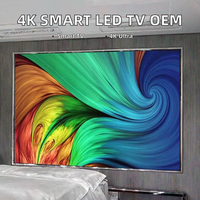 Televisi Pintar 75 Inci 4K UHD Tanpa Bingkai, HDR, WiFi, Android LED TV untuk Rumah & Hotel