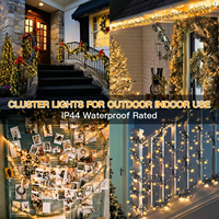 Guirlande lumineuse LED extérieure 480L en forme de grappe de raisin, alimentée par transformateur, blanc chaud, pour Noël, vente en gros