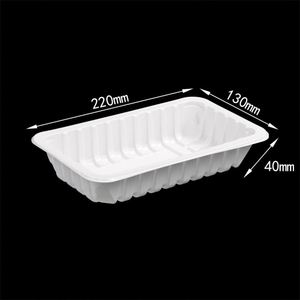 2213-4 Caja de vacío de PP blanca para conservación de alimentos, tipo blister, con atmósfera controlada, para carne de res, cerdo e ingredientes de sushi - Product Image 1