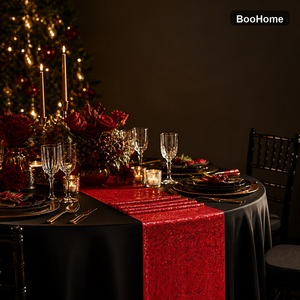 Nappe de table à sequins <span class=keywords><strong>en</strong></span> gros, 30,5 cm de large, <span class=keywords><strong>en</strong></span> polyester, pour mariage, fête, banquet, décoration de table, 182 cm, 275 cm, plusieurs couleurs - Product Image 2