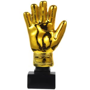 Nicro, nuevo diseño, nombre personalizado, competición de fútbol, premios de resina, trofeo <span class=keywords><strong>para</strong></span> portero, regalos de recuerdo, Trofeo con forma de guante dorado - Product Image 1