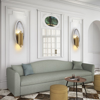 Applique murale led en résine de chrome et métal pour chambre d'hôtel, éclairage moderne, 2022