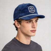 Topi Snapback Retro Corduroy 5 Panel dengan Tali, Logo OEM Custom, Dapat Disesuaikan, untuk Olahraga Golf Outdoor, Unisex