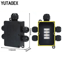 Clôture souterraine bidirectionnelle de petit d'ABS IP68 de noir électrique imperméable extérieur de boîte de jonction