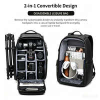 Sac à dos multifonctionnel pour appareil photo Oxford avec serrure TSA, compartiment pour ordinateur portable 17 pouces, sac de voyage pour photographie en plein air, équipement vidéo portable