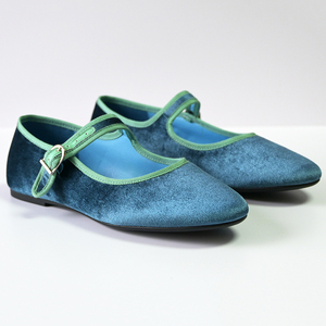 Zapatos Mary Jane Personalizables en Varios Colores, Cómodos y de Lujo, Zapatos Planos de Terciopelo para Mujer, Estilo Bailarina - Product Image 1