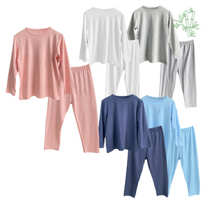 定制有机竹睡衣儿童两件套睡衣秋季2022婴儿服装竹睡衣儿童可持续儿童睡衣 - Product Image 3