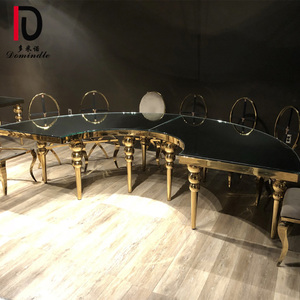 ประเทศจีนผู้ผลิตกุหลาบทองสแตนเลสกรอบ S รูปร่างตารางงานแต่งงานสำหรับจัดเลี้ยง - Product Image 6