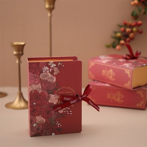 Luxury <b>book</b> shaped paper cup folding gift biscuit chocolate wedding candy gift <b>box</b> can be customized according to needs - Product Image 2