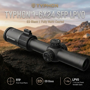 Mira Telescópica TYPHON 1-6X24 SFP LPVO, Alta Potencia, Impermeable, para Caza, Aleación de Aluminio, Retícula Iluminada, Cristal ED con Recubrimiento Múltiple - Product Image 1