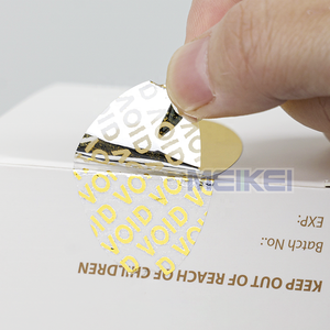 Etichette a prova di manomissione in oro Logo personalizzato vuoto di garanzia impermeabile se rotto adesivi di sicurezza per cosmetici e profumi - Product Image 2